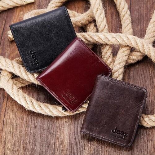 Small Genuine Leather Men Wallet Short walet for Male Wallets Zipper Poucht Coin Purse Pocket Money Bag Portomonee Card Holder