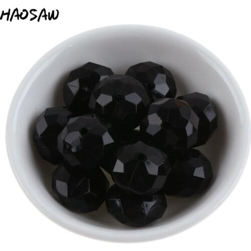Fashion Bead Handmade Jewelry 100Pcs 22MM Black Solid Color Acrylic Rondelle Beads Classic Jewelry Material KQWB-517724