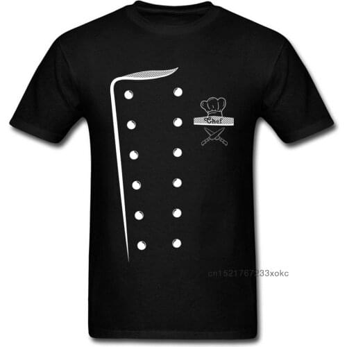 Chef Costume Design T-shirt Print Men Cooks T Shirt Uniform Tshirt O Neck Cotton Fabric Clothes Funny Tops & Tees Top Quality