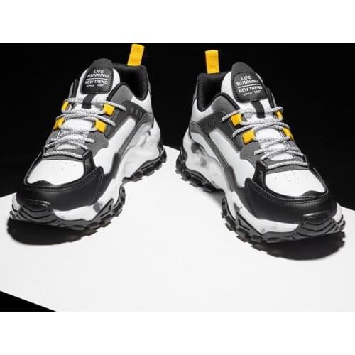 Brand PU Running Shoes Men TPR Platform Sport Shoes 2020 Zapatillas Hombre Cushioning Chunky Sneakers For Jogging Autumn Winter