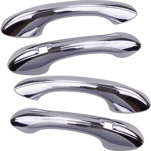 Beler 4pcs Chrome Door Handle Cover Molding Trim Fit For Hyundai Santa Fe 2019 2020 Silver