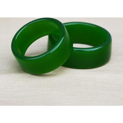 Natural Chinese Green Hand-carved Jade Ring Fashion Boutique Jewelry for Men and Women Jasper Ring Gift