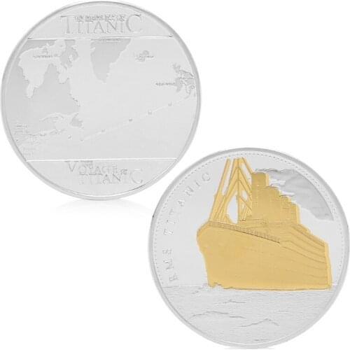 RMS Titanic Sailing Routes Gold Silver Plated Commemorative Challenge Coin Gift Token Collectible Physical G03 Drop ship