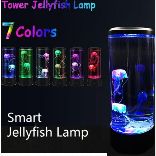 USB Powered LED Jellyfish Lamp Colorful Changing Night Light Children Desk table Light Decor Bedroom Bedside Lamp