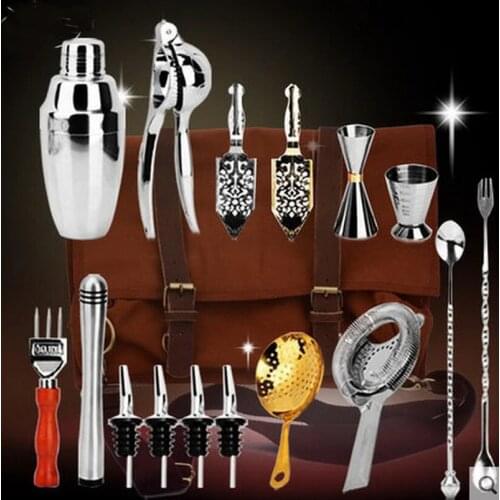 Professional bartenders Cocktail tool kit with bag Brewery Cocktail Tool Kit Sets