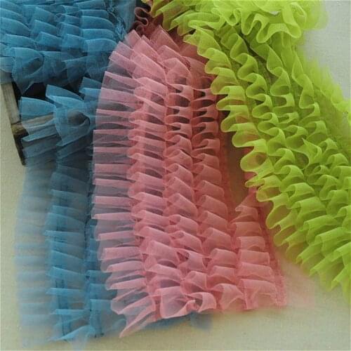 Five-layer Fluffy Ruffled Tulle Lace Fabric DIY Ladies Childrens Doll Clothing Siamese Skirt Hem Modification Trim Accessories