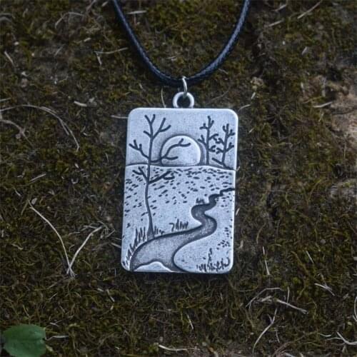 SanLan 12pcs mountain river necklace pine tree sun camping jewelry ourdoor christmas gift