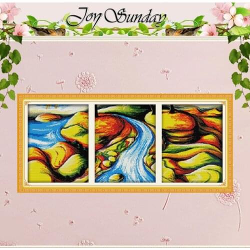 The Flowing River Triptych Counted Cross Stitch 11CT 14CT Cross Stitch Set Wholesale Cross-stitch Kit Embroidery Needlework
