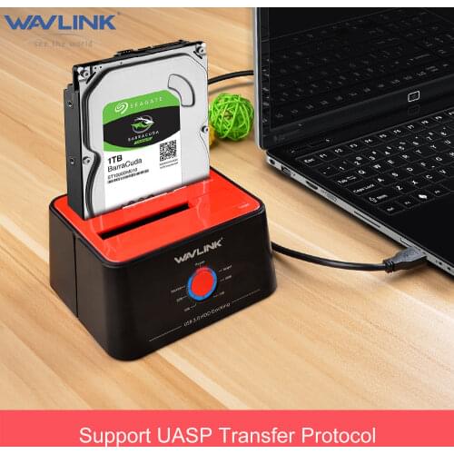 USB3.0 to SATA External Hard Drive Station Dual Bay 8TB HDD Enclosure for 3.5"2.5"SATA HDD Docking Station Offline Clone Wavlink