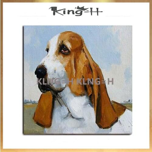 High Skills Artist Hand-painted High Quality West Highland White Terrier Dog Oil Painting On Canvas Funny Dog Face Oil Painting