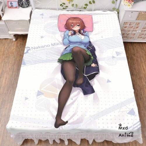 Japanese Anime The Quintessential Quintuplets Nakano Miku Printed Bed sheets Bedsheet Summer Quilt Blanket bedroom sheets