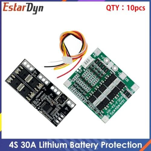 10PCS 4S 30A High Current Li-ion Lithium Battery 18650 Charger Protection Board Module 14.4V 14.8V 16.8V Over Charge