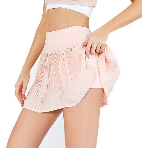 Women Skorts with Pockets Pleated Stretchy Quick Dry Sports Running Workout Dancing Golf Tennis Mini Skirt with Shorts