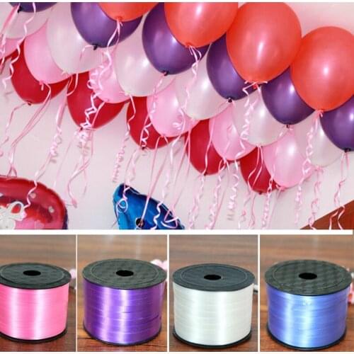 100Yards 0.5CM Cake Package Balloon Ribbon Roll DIY Gifts Crafts Foil Curling Wedding Birthday Party Decoration Kids Supplies