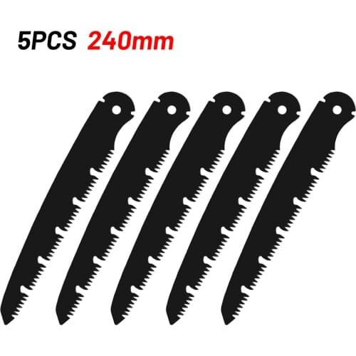 5PCS 210/240/280mm Folding Saw Blade Duty Extra Long Blade Hand Saw SK5 Japanese Saw Blade Hacksaw Garden Pruning Trimming Tool