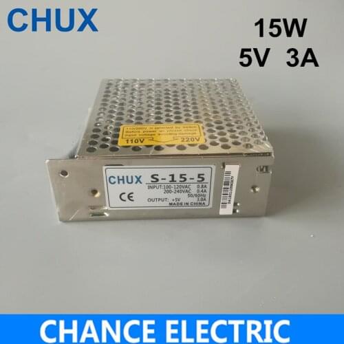 5v LED Switching Power Supply 110V 220V the maximum current 3A model S-15-5 free shipping 15W AC to DC Led Battery Strip