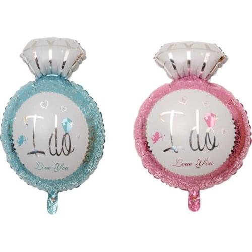 50pcs/lot Mini I DO Diamond Ring Hand held Balloon Aluminum Foil Balloons Party Decoration Balloons Wedding Party Supplies
