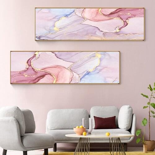 Nordic Abstract Poster Purple Pink Canvas Painting Modern Wall Art Home Gold And Print Wall Picture For Living Room Home Decor