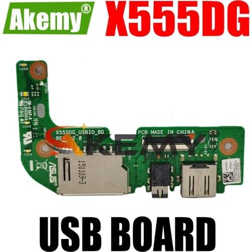 Akemy Original For Asus X555 X555DG USB IO AUDIO CARD READER BOARD REV:2.0 With Cable MB 100% Tested Fast Ship
