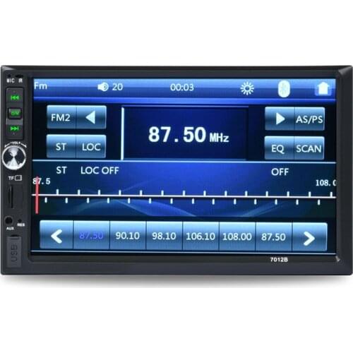 Touch Screen Car Radio 1 Din 7” Bluetooth Audio Video MP5 Player TF USB Fast Charging ISO Remote Stereo System Head Unit 7012B