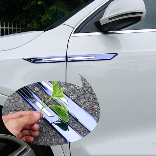 Automotive Supplies Fender Side Label, Fender Stainless Steel Car Sticker, Body Decoration Bright Strip Decorative Sticker