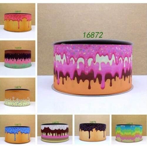 Free shipping 2020 new arrival ribbons Hair Accessories ice cream cookies ribbon 10 yards printed grosgrain ribbons 16872