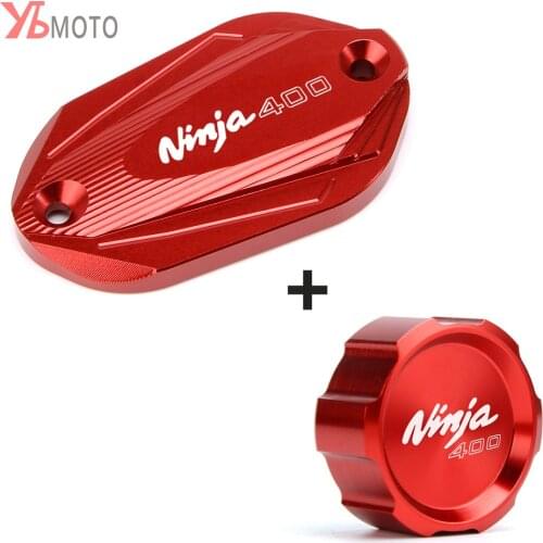 Motorcycle CNC Front & Rear brake Fluid Cylinder Master Reservoir Cover Cap For Kawasaki NINJA 400 NINJA400 2018-2019 2020