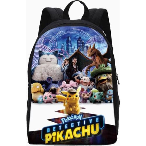 Pokemon Cute Pikachu Detective Kindergarten School Bag Kids Backpack Cartoon Cute Children Backpack