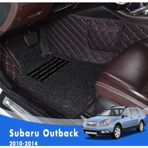 For Subaru Outback 2014 2013 2012 2011 2010 Luxury Double Layer Wire Loop Car Floor Mats Carpets Auto Styling Custom Floorliners