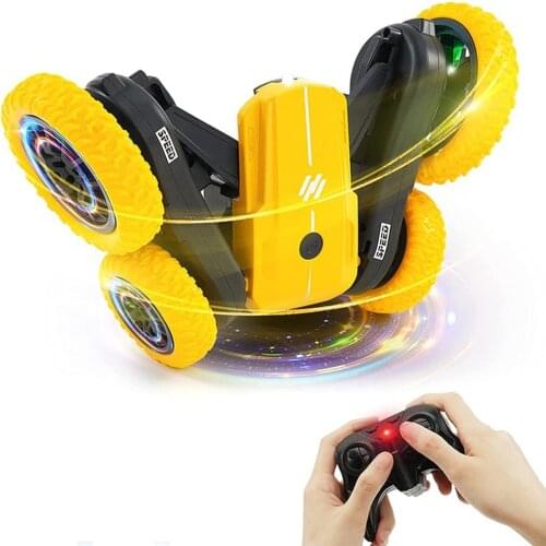 Double Side Stunt Car Rolling Deformation Flowering Swing Arm Rotating Toy Car Function Of Lighting Music