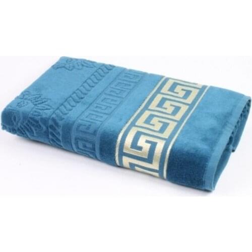 Greek Velvet High Quality Jacquard 100% Cotton Sun Flush Patterned Bath Towel Beach Towel Spa Sport Towel Set 6 Pieces 70x140 cm
