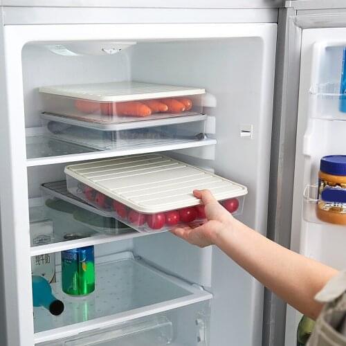 Refrigerator storage box Food Container Reusable Thin Storage Box Stackable for Storing Fresh Food Household Storage