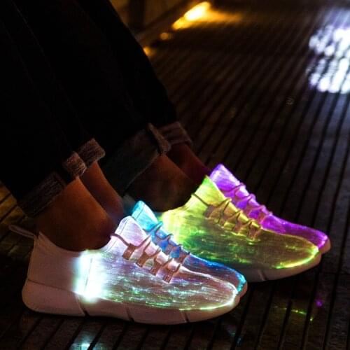 New Men Woman Sports Shoes Summer Led Fiber Optic Shoes For Girls Boys Fashion Sneakers Glowing Sneakers Man Light Up Shoes