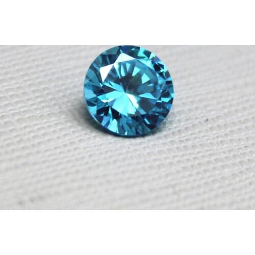 Round shape bright cut created Aquamarine gemstone beads for jewelry making diy faceted gemstones loose colorful fashion womens