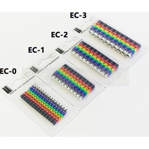 Plastic cable markers 100PCS Nylon PA66 Cable Marker For 6.0 sqmm mix Colored Number 0 to 9 Each 10pcs Distinguish Wires