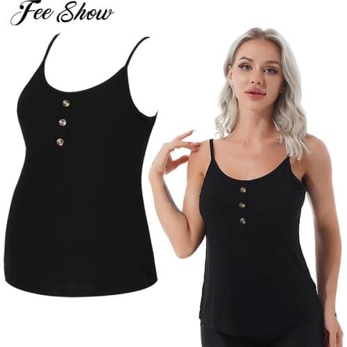Women Maternity Camisole Pregnancy Cotton Sleeveless T-shirt Vest Pregnant Nursing Casual Solid Tee Breastfeeding Tank Tops