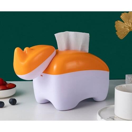 Cartoon Tissue Box Desktop Paper Holder Cute Dispenser Storage Napkin Case Organizer Ornament Craft Household Storage Box