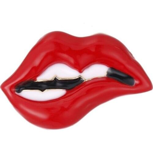 And the United States the new high-grade dress sexy lips drip brooch character joker enamel pins chain.scarves buckle