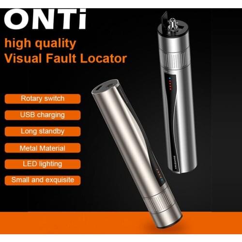 ONTi High Quality Rechargeable Laser Source Fiber Optic Cable Tester 5 15 20 30KM Lithium Battery Visual Fault Locator SC/FC/ST