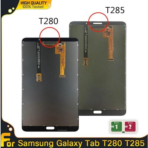 Original LCD For Samsung Galaxy Tab T285 T280 SM-T285 LCD Display Touch Screen Digitizer Sensors Full Assembly Plane Replacement