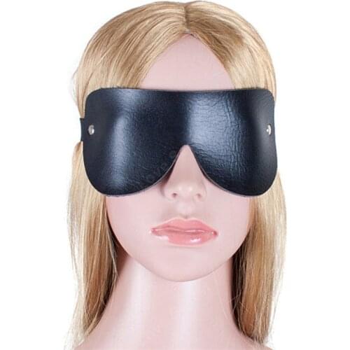 Blindfold Sexy Eye Mask Patch Bondage Black Leather Mask Sex Party Flirt Sex Toys For Restraint Blinder For Couples