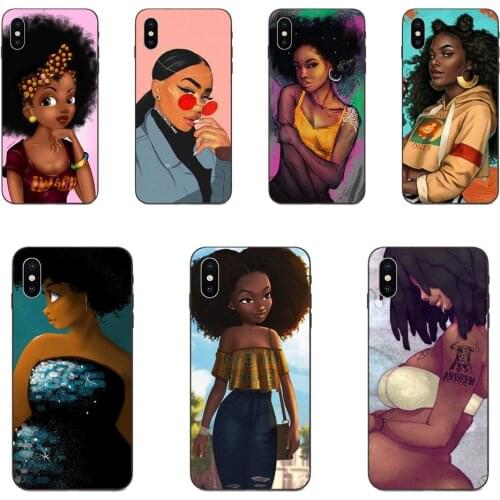 Lovely Afro Girls TPU Protector For Huawei nova 2 2S 3i 4 4e 5i Y3 Y5 II Y6 Y7 Y9 Lite Plus Prime Pro 2017 2018 2019