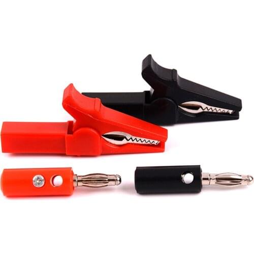 For 4pcs With 4mm Banana Plug Cable Clips 55mm Alligator Clip And Banana Plug Test Probe