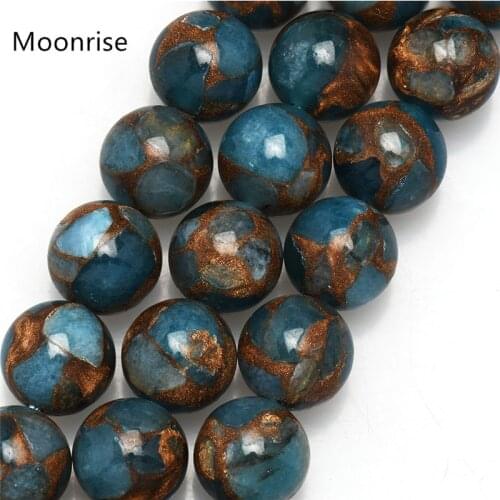 Mix Color Blue Nepal Stone Round Loose Beads For Jewelry Making DIY Bracelet Necklace 6/8/10/12mm