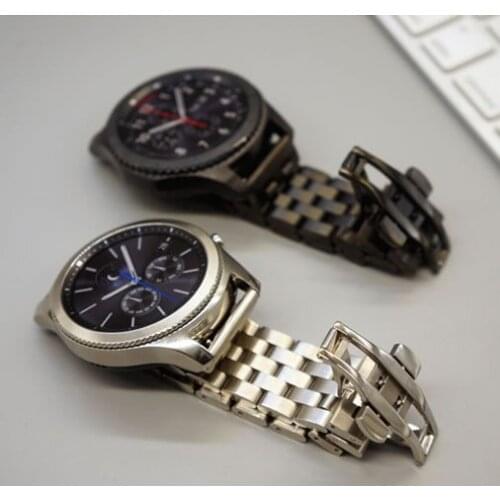 22mm Watch Band For Samsung Gear S3 Watch Strap Luxury Stainless Steel Watch Band For Huawei Watch 2 Pro Wrist Strap Watchbands