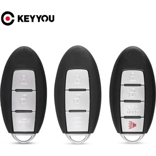 KEYYOU Smart Remote Key Shell Case 2 3 4 Buttons For Nissan Rogue Teana Sentra Versa Fob Car Key Cover Keyless Entry With Blade