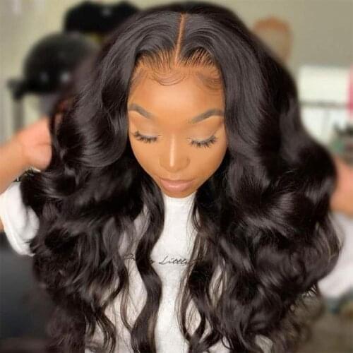 Body Wave Hair 13x4 Lace Front Human Hair Wigs Pre Plucked 4x4 Lace Closure Wig Remy T Part Lace Frontal Wig For Women WoWEbony