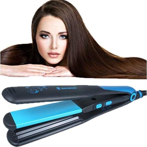 Professional Hair straighteners electric salon flat iron Ceramic plate salon home Hair iron and curling iron 2 in 1 dropshipping