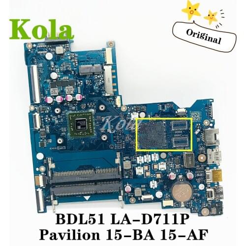 High quality For HP Pavilion 15-BA 15-AF BDL51 LA-D711P 854968-001 854968-601 854968-501 Laptop Motherboard 100% fully tested