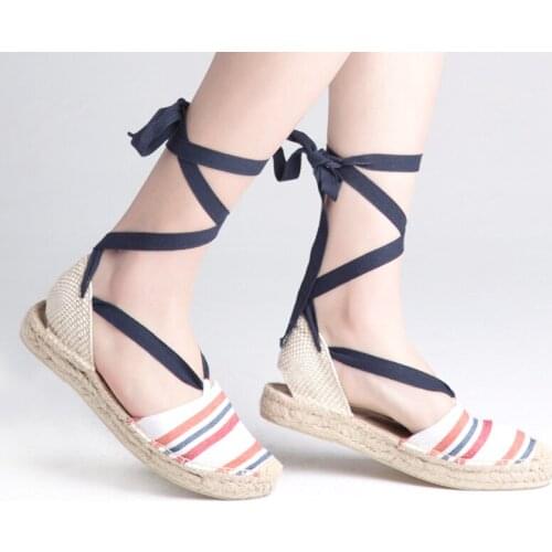 2019 women summer espadrilles, ankle strap sandals causal shoes